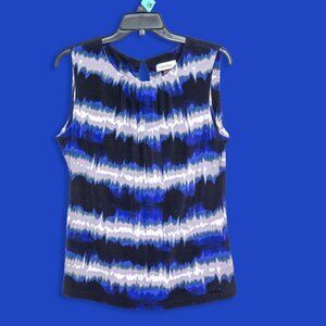 Calvin Klein Sleeveless Shell Blue White Ombré